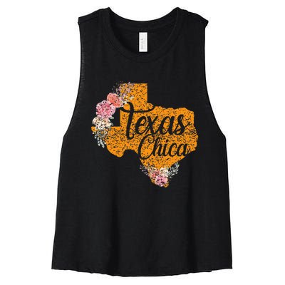 Texas Chica Texan Texas Map Texas Chica Women's Racerback Cropped Tank