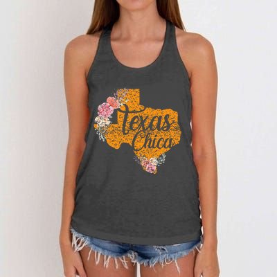 Texas Chica Texan Texas Map Texas Chica Women's Knotted Racerback Tank