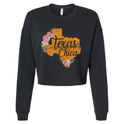 Texas Chica Texan Texas Map Texas Chica Cropped Pullover Crew