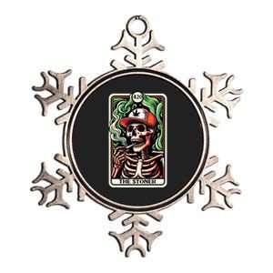 Tarot Card The Stoner Weed Lover Skeleton Cannabis 420 Metallic Star Ornament