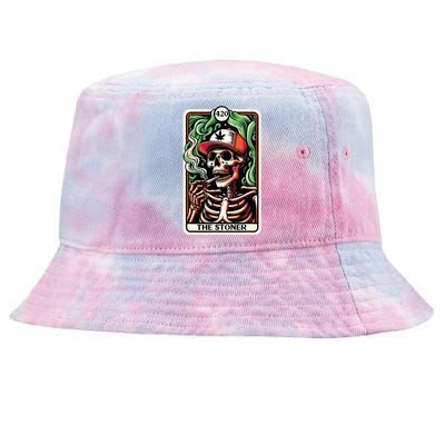 Tarot Card The Stoner Weed Lover Skeleton Cannabis 420 Tie-Dyed Bucket Hat