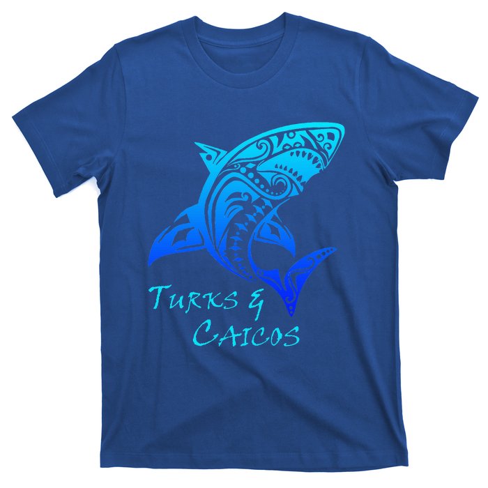 Turks & Caicos Tribal Shark Polynesian Tattoo Style T-Shirt