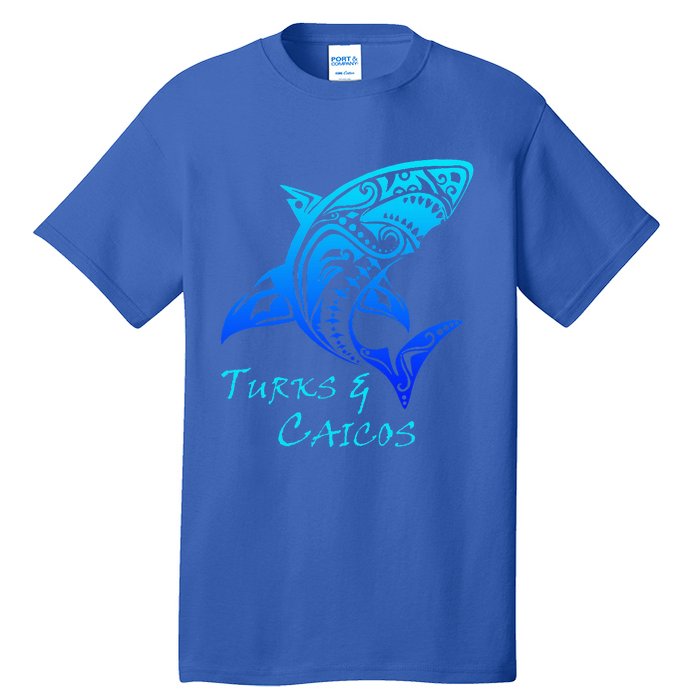 Turks & Caicos Tribal Shark Polynesian Tattoo Style Tall T-Shirt