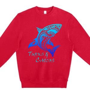 Turks & Caicos Tribal Shark Polynesian Tattoo Style Premium Crewneck Sweatshirt