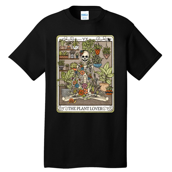 Tarot Card The Plant Lover Skeleton Spooky Tall T-Shirt