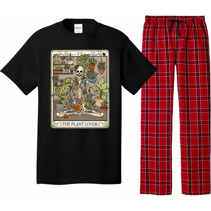 Tarot Card The Plant Lover Skeleton Spooky Pajama Set