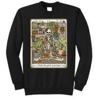 Tarot Card The Plant Lover Skeleton Spooky Tall Sweatshirt