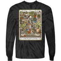 Tarot Card The Plant Lover Skeleton Spooky Tie-Dye Long Sleeve Shirt