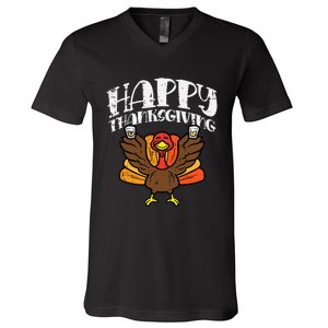 Thanksgiving Celebration Turkey Party Fun V-Neck T-Shirt