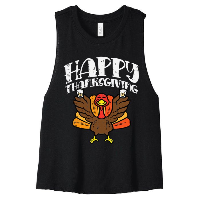 Thanksgiving Celebration Turkey Party Fun Women's Racerback Cropped Tank