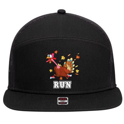 Thanksgiving Costume Turkey Run Running Turkey Trot 7 Panel Mesh Trucker Snapback Hat