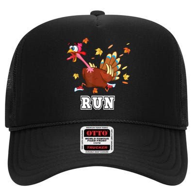 Thanksgiving Costume Turkey Run Running Turkey Trot High Crown Mesh Back Trucker Hat