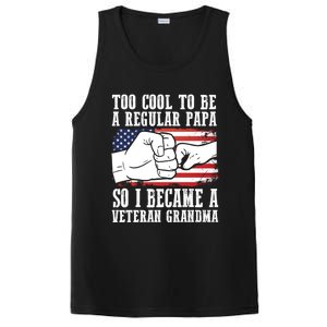 Too Cool To Be A Regular Papa So I Veteran Grandma Father Gift PosiCharge Competitor Tank