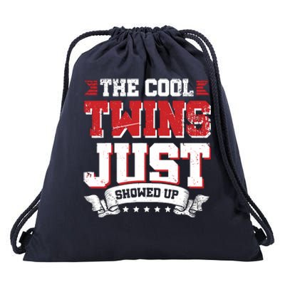 The Cool Twins Just Showed Up Drawstring Bag