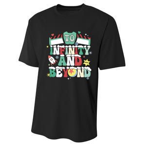 Toy Christmas To Infinity And Beyond Performance Sprint T-Shirt