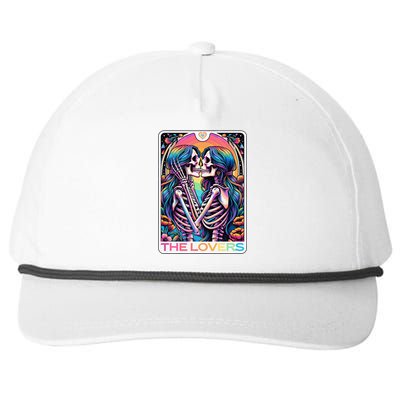 Tarot Card The Lovers Rainbow Kissing Lesbian Skeletons Snapback Five-Panel Rope Hat