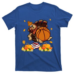 Thanksgiving Cool Turkey Playing Basketball Player Lover Gift T-Shirt