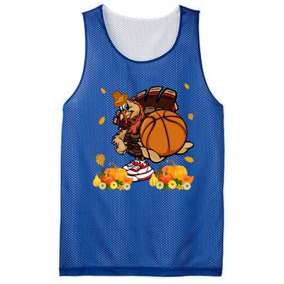 Thanksgiving Cool Turkey Playing Basketball Player Lover Gift Mesh Reversible Basketball Jersey Tank