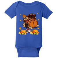 Thanksgiving Cool Turkey Playing Basketball Player Lover Gift Baby Bodysuit