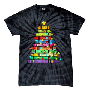 Teacher Christmas Tree Lights Student School Xmas Tie-Dye T-Shirt