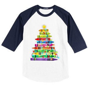 Teacher Christmas Tree Lights Student School Xmas Baseball Sleeve Shirt