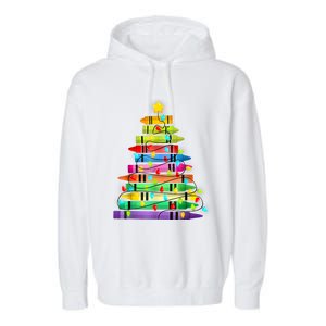 Teacher Christmas Tree Lights Student School Xmas Garment-Dyed Fleece Hoodie