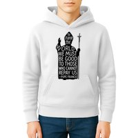 To Change The World We Must Be Good To Those Who Cannot Repay Us  Rest In Peace Pope Francis Kids Hoodie