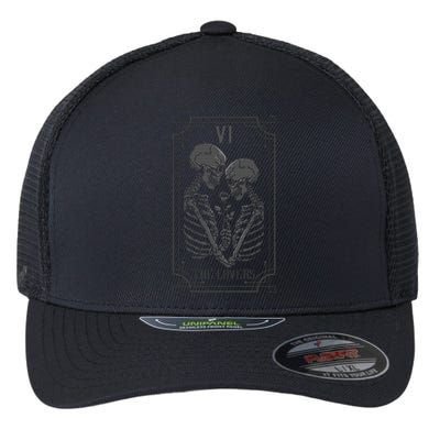 Tarot Card The Lovers Skeleton Goth Halloween Witch Flexfit Unipanel Trucker Cap