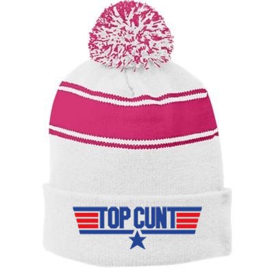 Top Cunt Stripe Pom Pom Beanie