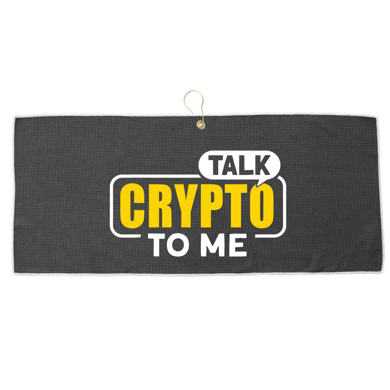 Talk Cypto To Me Large Microfiber Waffle Golf Towel