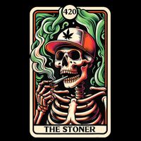Tarot Card The Stoner Weed Lover Skeleton Cannabis 420 Impact Tech Backpack