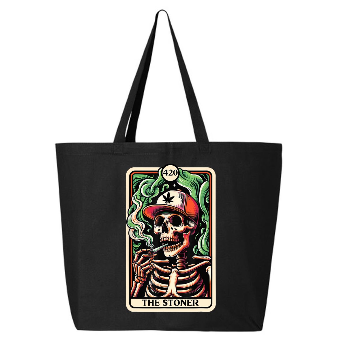 Tarot Card The Stoner Weed Lover Skeleton Cannabis 420 25L Jumbo Tote