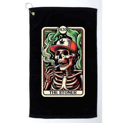 Tarot Card The Stoner Weed Lover Skeleton Cannabis 420 Golf Towel