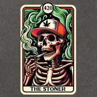 Tarot Card The Stoner Weed Lover Skeleton Cannabis 420 Cotton Canvas Backpack