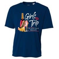 Trip Cheaper Than A Therapy Funny Wine Party Cooling Performance Crew T-Shirt