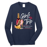 Trip Cheaper Than A Therapy Funny Wine Party Long Sleeve Shirt