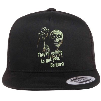 Theyre Coming To Get You Zombie Horror Movie Flat Bill Trucker Hat