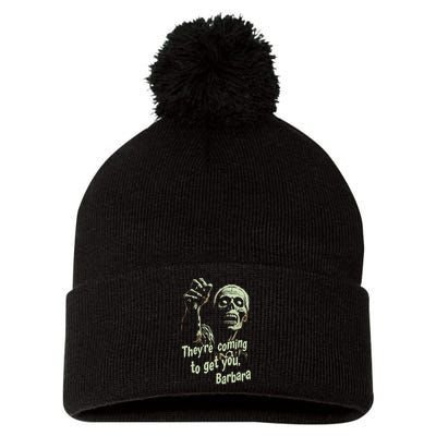 Theyre Coming To Get You Zombie Horror Movie Pom Pom 12in Knit Beanie