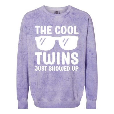 The Cool Twins Just Showed Up Funny Twin Twinning Matching Colorblast Crewneck Sweatshirt