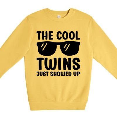 The Cool Twins Just Showed Up Funny Twin Twinning Matching Premium Crewneck Sweatshirt