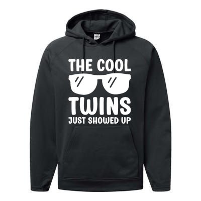 The Cool Twins Just Showed Up Funny Twin Twinning Matching Performance Fleece Hoodie