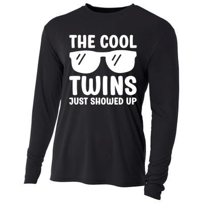 The Cool Twins Just Showed Up Funny Twin Twinning Matching Cooling Performance Long Sleeve Crew