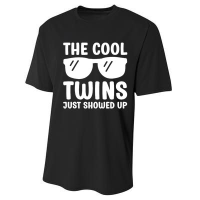 The Cool Twins Just Showed Up Funny Twin Twinning Matching Performance Sprint T-Shirt