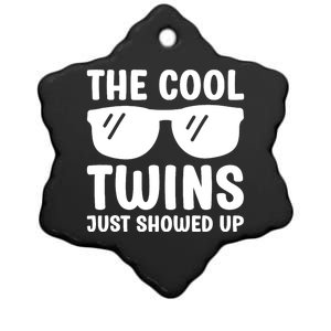 The Cool Twins Just Showed Up Funny Twin Twinning Matching Ceramic Star Ornament