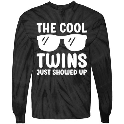 The Cool Twins Just Showed Up Funny Twin Twinning Matching Tie-Dye Long Sleeve Shirt