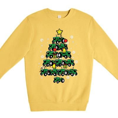 Tractor Christmas Tree Xmas Farmer Women Premium Crewneck Sweatshirt