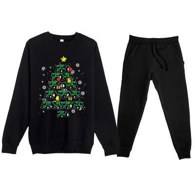 Tractor Christmas Tree Xmas Farmer Women Premium Crewneck Sweatsuit Set