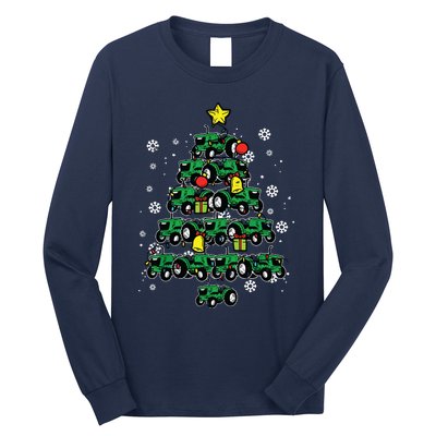 Tractor Christmas Tree Xmas Farmer Women Long Sleeve Shirt