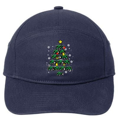 Tractor Christmas Tree Xmas Farmer Women 7-Panel Snapback Hat