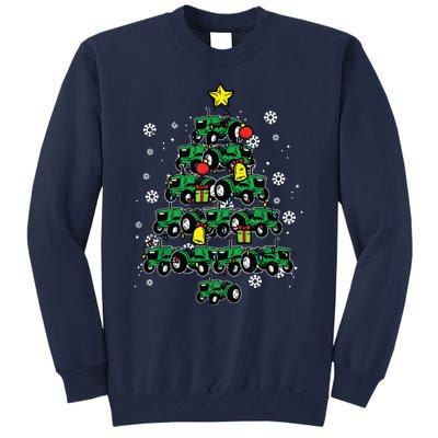 Tractor Christmas Tree Xmas Farmer Women Tall Sweatshirt